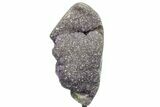 Sparkling Purple/Grey Quartz Geode Section - Metal Stand #171782-2
